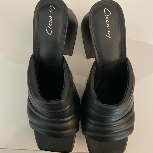 Black Circus IVY size 9 Sandals/Slides/Shoes Platform thick Heel - Picture 3 of 8